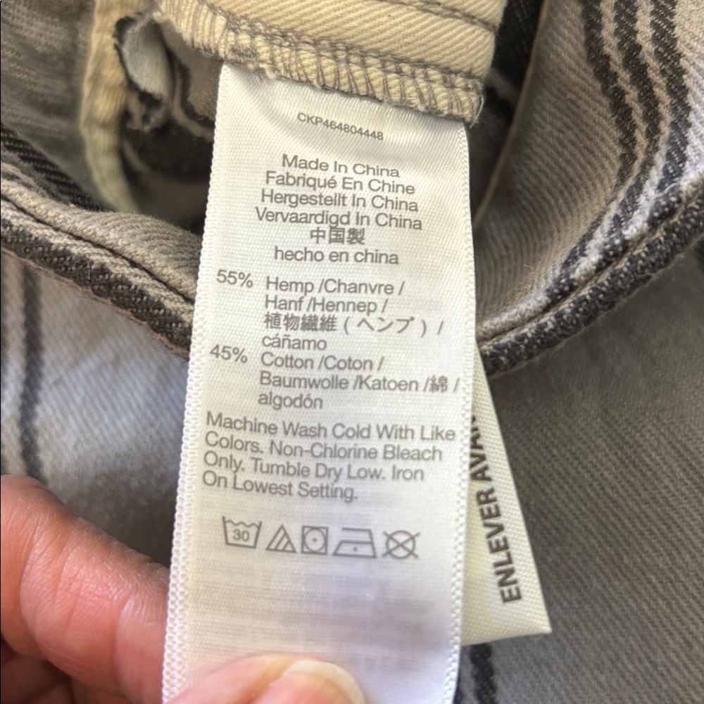 Madewell Men's XXL NWT Striped Lounge Shorts Hemp Cotton Gray Black - Picture 8 of 9